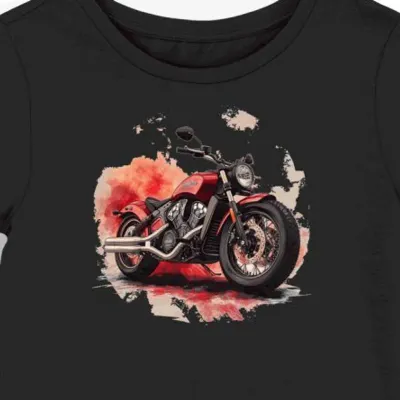 Koszulka damska czarna Motocyklowe Marzenia w Płomiennym Oddechu