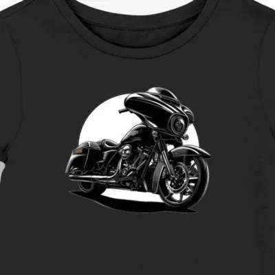 Koszulka damska czarna z Motywem Dynamicznego Motocykla