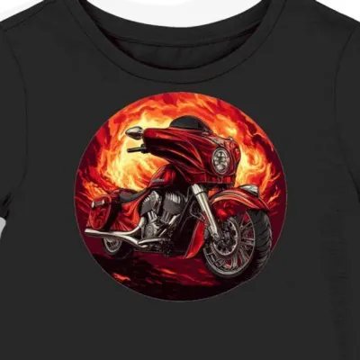 Koszulka damska czarna z Motywem Szalonego Motocyklisty
