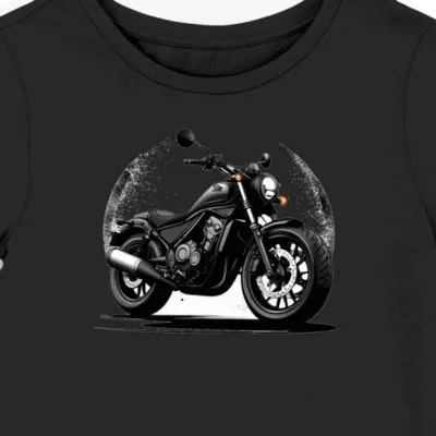Koszulka damska czarna motocyklowa z wiatrem we włosach