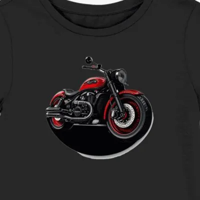 Koszulka damska czarna z Motocyklem w Cieniu