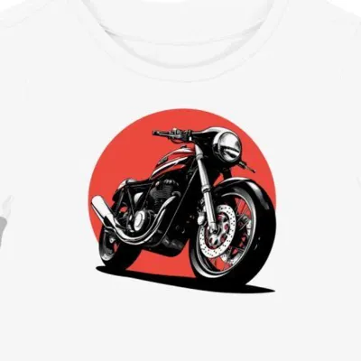 Koszulka damska biała Z Motywem Futurystycznego Wyścigowego Motocykla