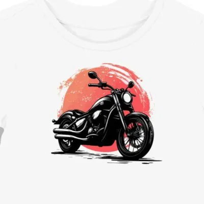 Koszulka damska biała z motocyklowym motywem Yamaha Nocny Błysk