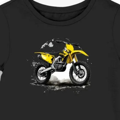 Koszulka damska czarna Futurystyczny Motocykl w Akcji