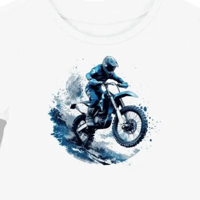 Koszulka damska biała Motocyklowa Ekstaza z Przeskokiem