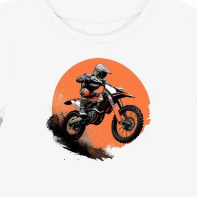Koszulka damska biała z Dzikiem Stylem Motocrossowym