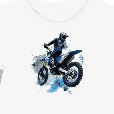 Koszulka damska biała Dynamiczny Skok Motocyklowy