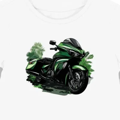 Koszulka damska biała z Motywem Eleganckiego Kawasaki Voyager