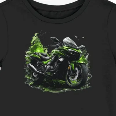 Koszulka damska czarna Zmysłowy Motocyklowy Artystyczny Design