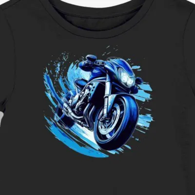 Koszulka damska czarna Zwycięski Styl Motocyklowy Tajemnicza Mgła