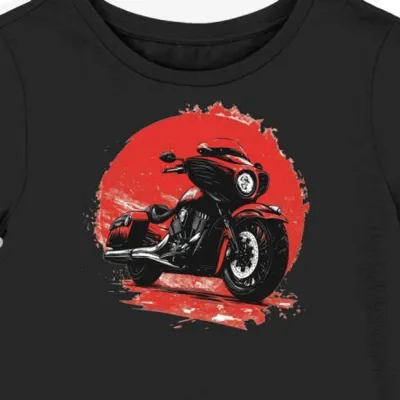Koszulka damska czarna Indyjski Wyzwanie Motocyklowe