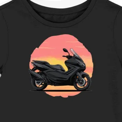 Koszulka damska czarna Dynamiczny Duch Turystyki Motocyklowej