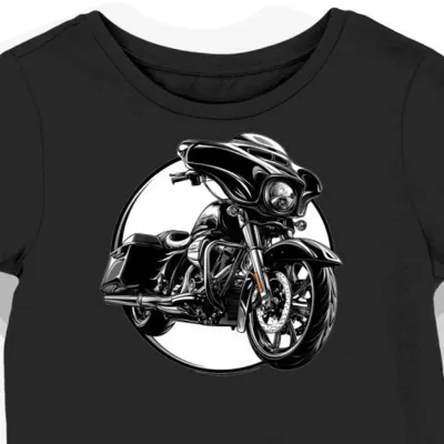Koszulka damska czarna z motywem eleganckiego motocykla