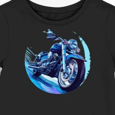 Triumfalna Koszulka damska czarna Motocyklowa z Mistyczną Mgłą