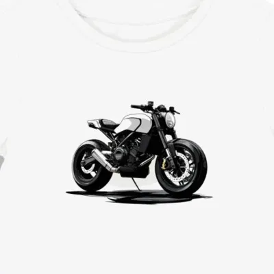 Koszulka damska biała z motocyklowym motywem Husqvarna