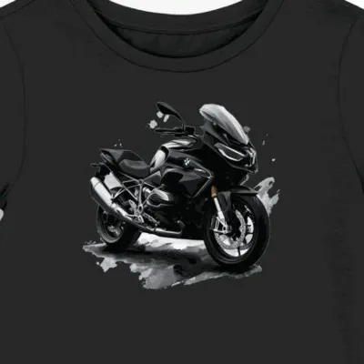 Koszulka damska czarna z Dynamicznym Motywem Motocyklowym