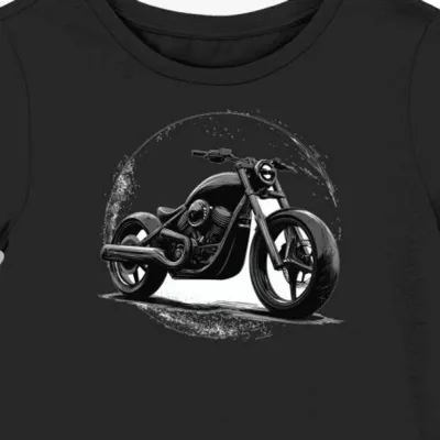 Koszulka damska czarna Wizja Futurystycznego Motocykla