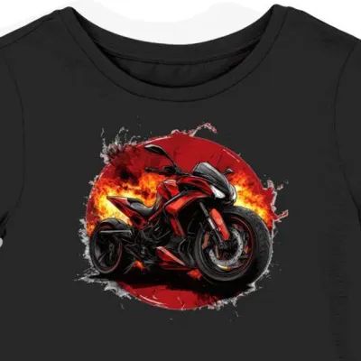 Koszulka damska czarna z motocyklowym dynamizmem