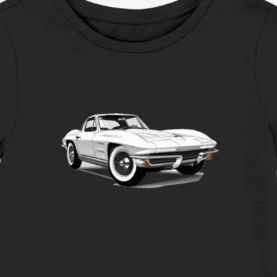 Koszulka damska czarna Klasyczny Styl Corvette 1963