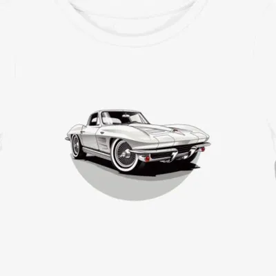 Koszulka damska biała z Klasycznym Samochodem Chevrolet Corvette