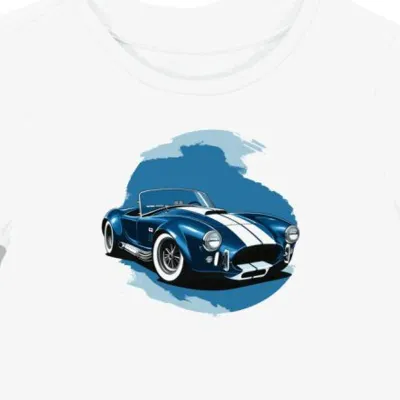 Koszulka damska biała z Ikonicznym Auta Shelby Cobra