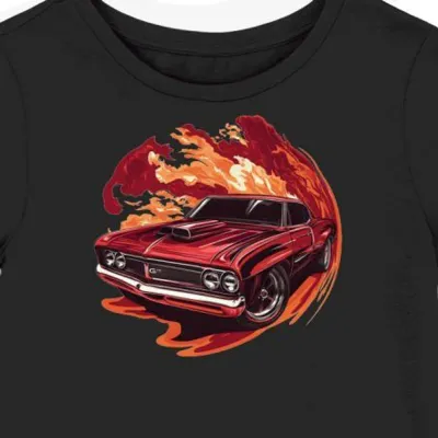 Koszulka damska czarna z Futurystycznym Klasykiem Pontiac 1966