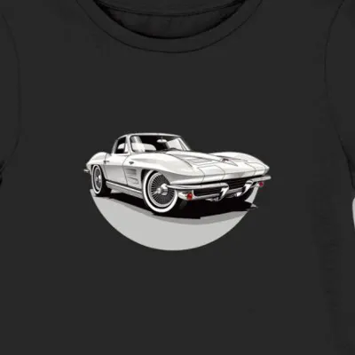 Koszulka damska czarna z Klasycznym Chevy w Chrome