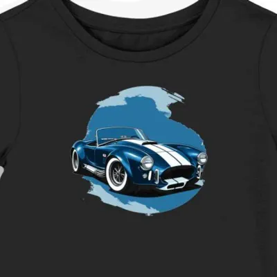 Koszulka damska czarna z Ikoniczną Bryką Shelby Cobra 1965