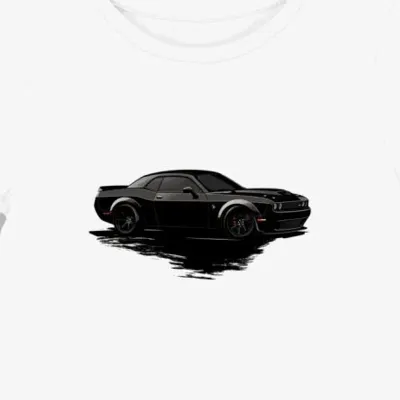 Koszulka damska biała Nocny Pościg Muscle Car