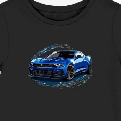 Koszulka damska czarna z Futurystycznym Chevrolet Camaro SS
