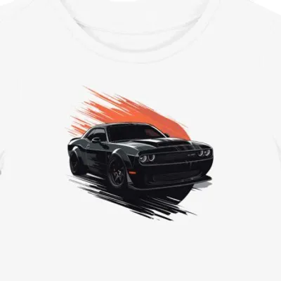 Koszulka damska biała Mocny Styl Dodge Challenger