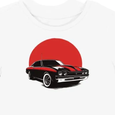 Koszulka damska biała z grafiką Oldsmobile 442 w stylu retro