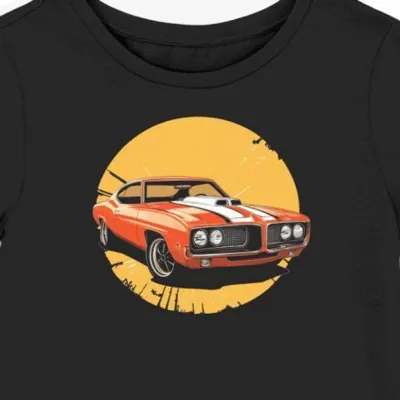 Koszulka damska czarna z motywem klasycznego Pontiaca GTO