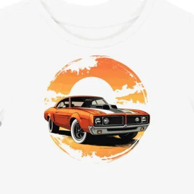 Koszulka damska biała z motywem klasycznego Pontiac GTO Judge