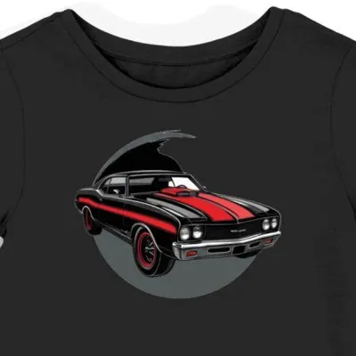 Koszulka damska czarna z dynamiczną sylwetką Oldsmobile 442