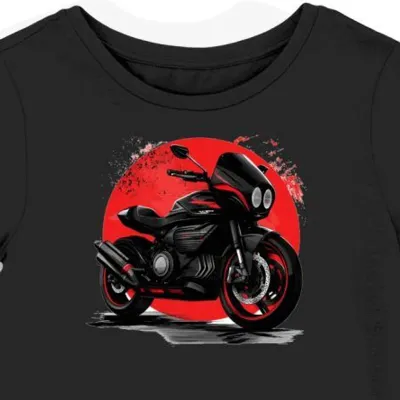 Koszulka damska czarna Motocyklowa Przygoda w Tajemniczym Wietrze