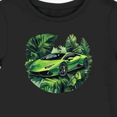 Koszulka damska czarna z Wizerunkiem Dynamicznego Lamborghini