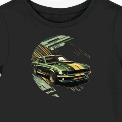 Koszulka damska czarna z Futuristicznym Samochodem Shelby Mustang