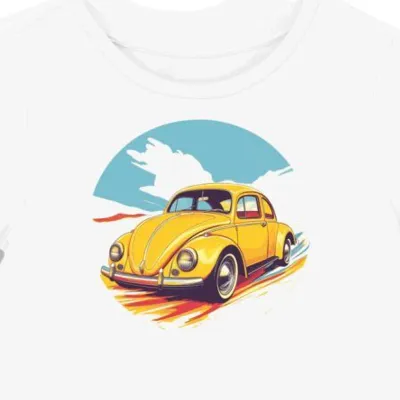 Koszulka damska biała Motoryzacyjne Retro w Słonecznym Stylu