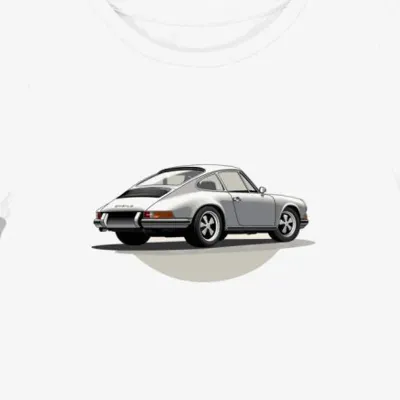 Koszulka damska biała z klasycznym stylem Porsche 911