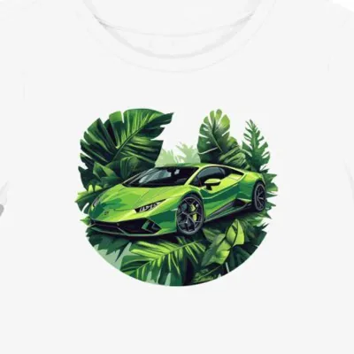Dynamiczna Koszulka damska biała z Motywem Lamborghini Huracan