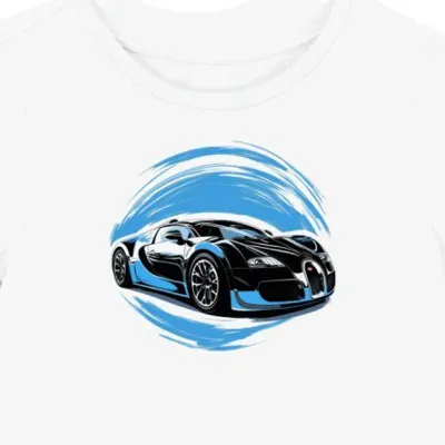 Koszulka damska biała Wyścigowy Styl Bugatti Veyron