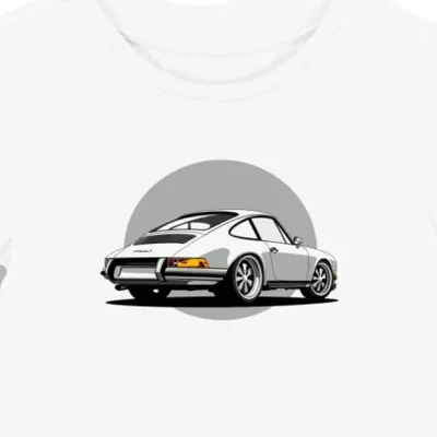 Koszulka damska biała z Ikonicznym Porsche 911 z 1968 Roku