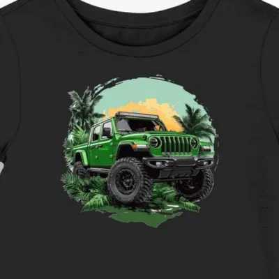 Koszulka damska czarna z motywem ciężarówki Jeep Gladiator