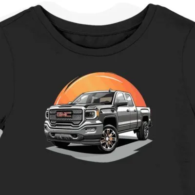 Koszulka damska czarna Motoryzacyjny Styl GMC Sierra