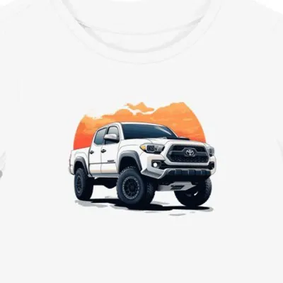 Koszulka damska biała z Dynamicznym Wizerunkiem Toyoty Tacoma