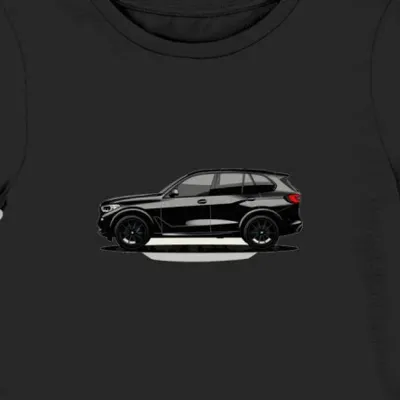 Koszulka damska czarna z sylwetką BMW X5 w cieniu