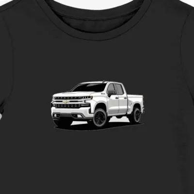 Koszulka damska czarna z motywem potężnego Chevrolet Silverado