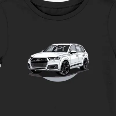 Koszulka damska czarna z motywem SUV Audi Q7