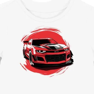 Koszulka damska biała Wyścigowy Styl Chevy Camaro